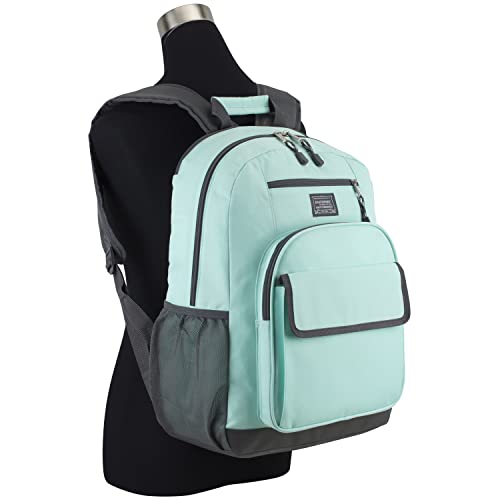 Eastsport Travel Laptop Backpack, Business Water Resistant Slim Sturdy Laptops Backpack College Work Computer Bag Unisex Fits 15" Notebook, Light Blue Mint