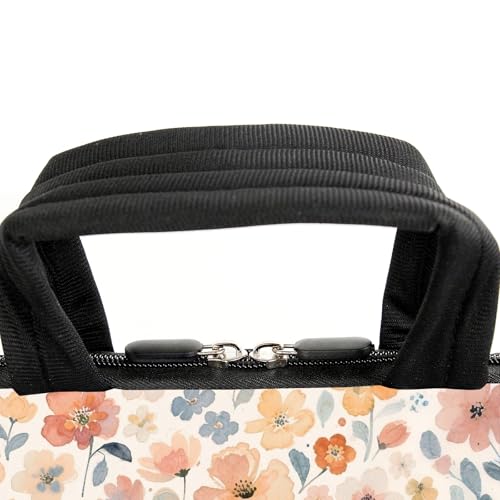 AMARY 15.4" 15.6" laptop sleeve adjustable shoulder strap with handle accessory pocket for men women (flowers) - color: Flowers