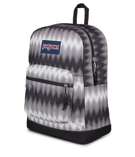 JanSport Cross Town Plus Backpack - Large Main Compartment, Side Water Bottle Pocket, 15-Inch Padded Laptop Sleeve - Digi Tie Dye Black - color: Digi Tie Dye Black