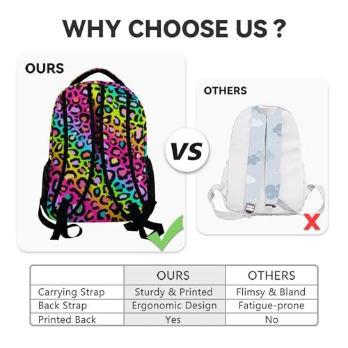 School Backpack for Kids - 17 Inch Tiger Backpack with Adjustable Straps - Cartoon Leopard Print Large Capacity Bookbag for Elementary - color: Color2-1