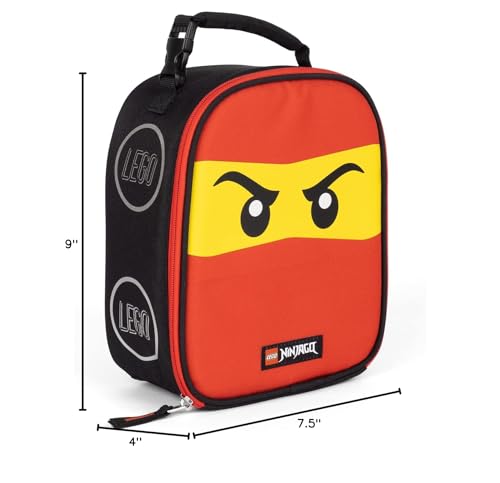 LEGO NINJAGO Lunch Box, Insulated Soft Reusable Lunch Bag Meal Container for Boys and Girls, Perfect for School, or Travel, Meal Tote to Keep Food and Drinks Cold, Future Red - color: Future Red