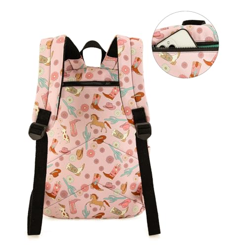 Montana West Backpack for Women Western Travel Backpack Purse Casual Daypack for Laptop College - color: Western Boots Pink