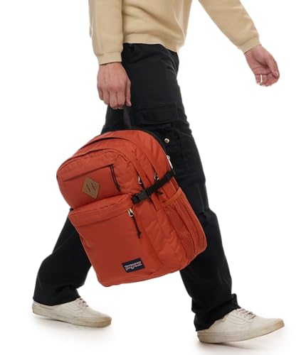 JanSport Main Campus Backpack - Travel or Work Backpack with 15-Inch Laptop Sleeve and Dual Water Bottle Pockets, Dune Red - color: Dune Red