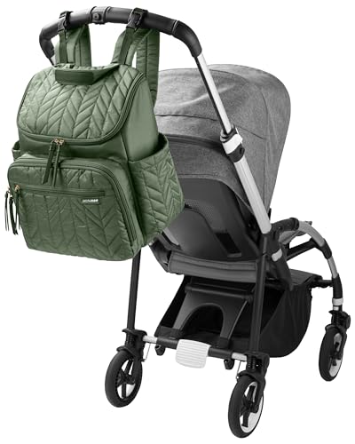 Skip Hop Diaper Bag Backpack: Forma, Multi-Function Baby Travel Bag with Changing Pad & Stroller Attachment, Sage - color: Sage