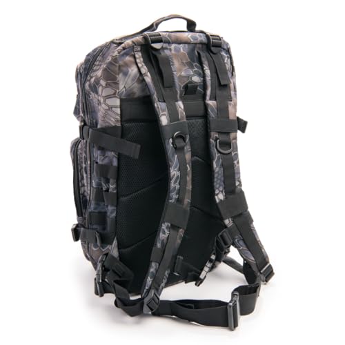 Large Laser-cut MOLLE Backpack with Pistol Retention System, Black Python, Modular and Lightweight Design for EDC, Range, or Tactical Use - color: Black Python