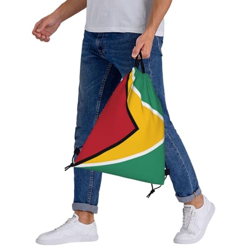 Guyana Flag Drawstring Bag Sport Gym Backpack Beach Travel Sack Draw String Yoga Bag For Men Women - color: Guyana Flag