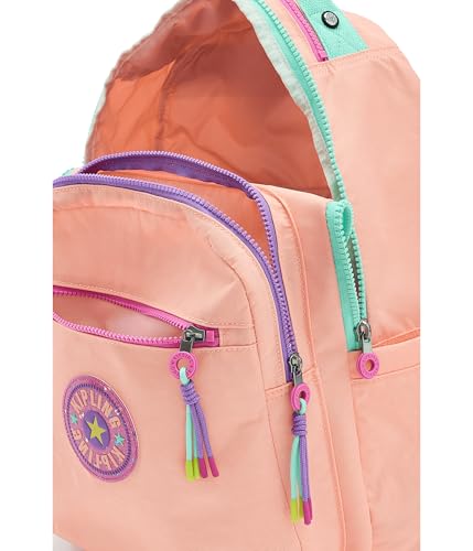 Kipling Women's Seoul Fc 15" Laptop Backpack, Durable, Roomy with Padded Shoulder Straps, Built-In Protective Sleeve - color: Pinky Orange C, size: 13.75''L x 17.25''H x 8''D