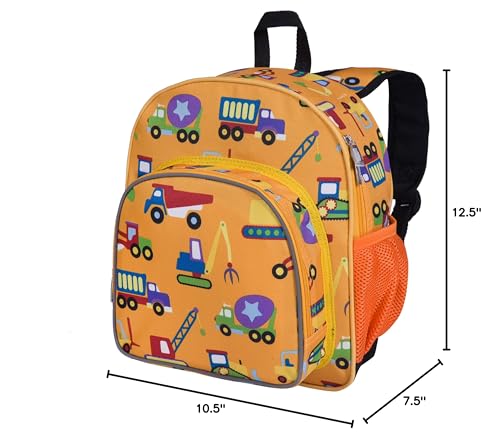 Wildkin 12 Inch Toddler Backpack for Kids, Under Construction - color: Under Construction, size: 12 x 10 x 4.5 inches