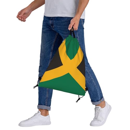 Jamaican Flag Drawstring Bag Sport Gym Backpack Beach Travel Sack Draw String Yoga Bag For Men Women - color: Jamaican Flag
