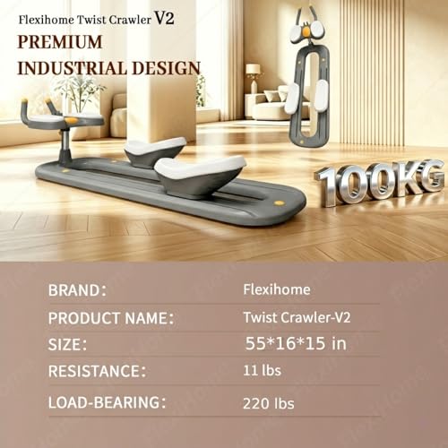Twist Crawler V2 New Version, Spine Twist and Stretch Trainer, Home Gym - color: Grey