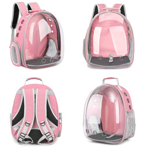 Pet Backpack Carrier,Bubble Backpack Cat Carrier,Pets and Small Dogs,Space Capsule Pet Carrier for Traveling, Walking, Hiking and Outdoor Activities (Pink) - color: Pink