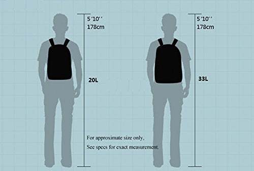 Outlander Packable Handy Lightweight Travel Hiking Backpack Daypack-Black-L - color: Black, size: 33L