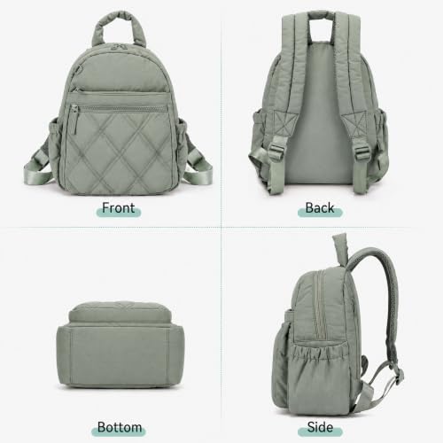 Mini Backpack for Women, Lightweight Puffer Small Backpack Purse - color: Green