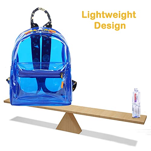 TINYAT Transparent Small Clear Backpack - Waterproof Cute Clear Mini Bag - color: Blue/Cb