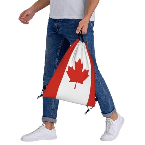 Canada Flag Drawstring Bag Sport Gym Backpack Beach Travel Sack Draw String Yoga Bag For Men Women - color: Canada Flag