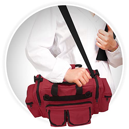 ASA TECHMED First Aid Responder EMS Emergency Medical Trauma Bag Deluxe, Red - color: Red