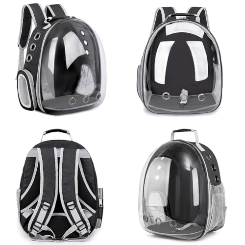 Pet Backpack Carrier,Bubble Backpack Cat Carrier,Pets and Small Dogs,Space Capsule Pet Carrier for Traveling, Walking, Hiking and Outdoor Activities (Black) - color: Black