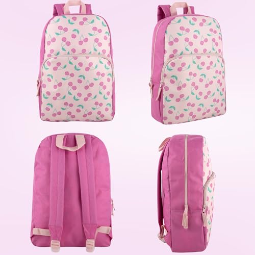 Trail maker Fun School Backpack for Elementary Middle School Girls and Boys | 17 Inch Printed Backpacks for School Kids, Travel (Cheerful Cherries) - color: Cheerful Cherries