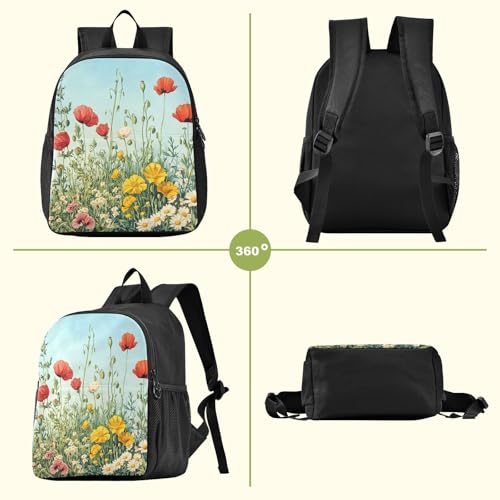 Blueangle Lightweight Waterproof Backpack for Travel & Daily Use, Durable Wildflowers Daypack for Outdoor(370)