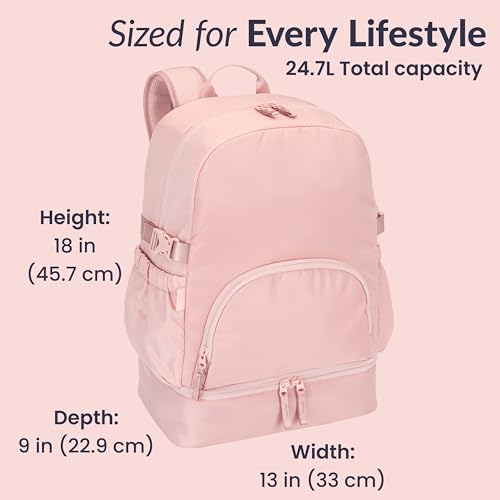 Bentgo 2-in-1 Adult Backpack & Insulated Lunch Bag - color: Soft Blush