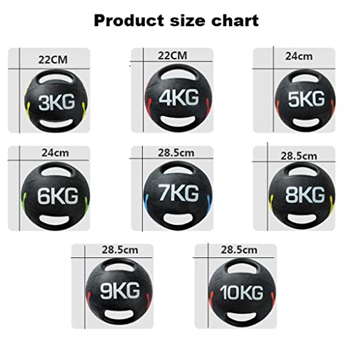 Professional 3KG-10KG Double Handle Grip Medicine Ball - for Weights Training MMA Boxing Exercise Fitness (J 8KG) - size: 8KG