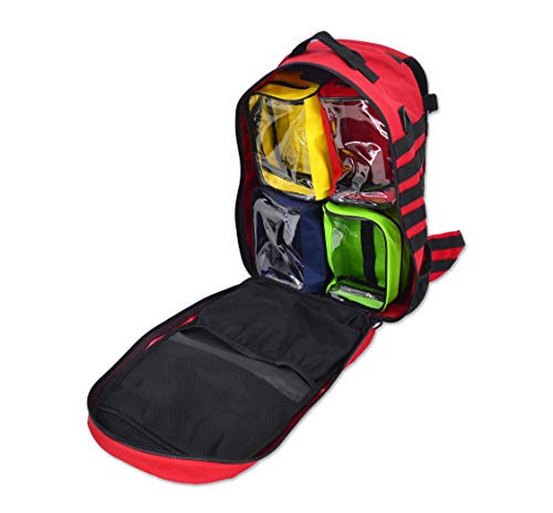 Lightning X Premium Tactical Medic Backpack w/Modular Pouches & Hydration Port (Red) - color: Red
