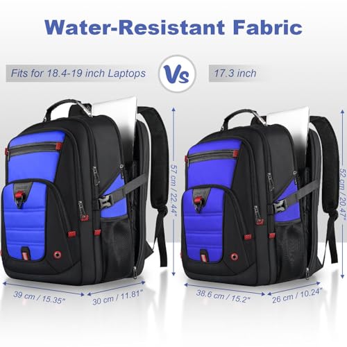 Extra Large Backpack, Travel Laptop Bag for Men, Long-Term Durability Anti-Theft College Backpack, Water Resistant TSA-Approved 17.3 Inch Rucksack Bag, Heavy Duty Business Weekender Bag, Blue - color: Blue, size: 17.3 Inch (20''x15''x10'')