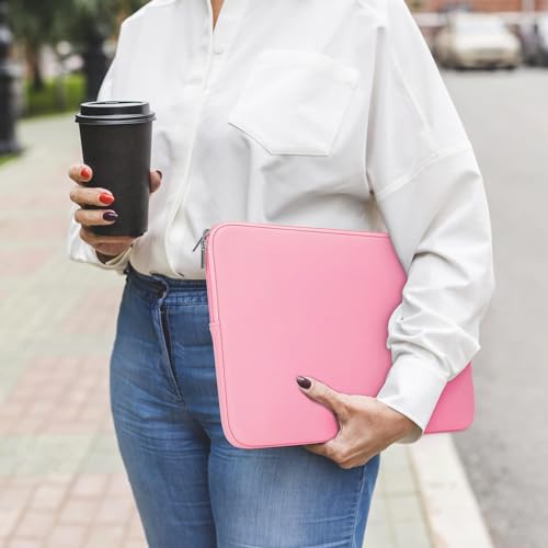14 Inch Laptop Sleeve Protective Case Soft Cover Compatible with 14 Inch Acer ASUS HP Dell Chromebook Thinkpad Notebook, Pink - color: Pink, size: 14 inch
