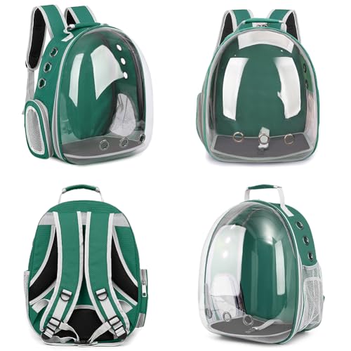 Pet Backpack Carrier,Bubble Backpack Cat Carrier,Pets and Small Dogs,Space Capsule Pet Carrier for Traveling, Walking, Hiking and Outdoor Activities (Dark Green) - color: Dark Green