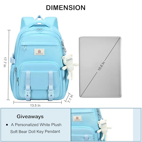 Hidds College Backpack Laptop Backpacks 15.6 Inch for Men Women Elementary Middle High School Book Bag For Teens Girls Boys Student Anti Theft Travel Daypack Large Bookbags-Blue - color: Blue