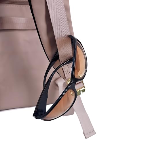 M-ioi-M Medium Backpack Purse for Women, Fashion Nylon Daypack with Gold Hardware, Lightweight Water-Resistant Rucksack for College, Work, Travel, Everyday Use, Fits 13–14" Laptop(Misty Mauve,Medium) - color: Misty Mauve,medium
