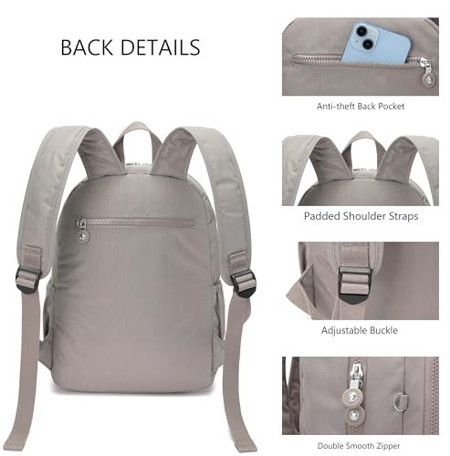 Hiking Waterproof 13" Laptop Backpack Purse for Women and Men,Travel Backpack - color: Beige