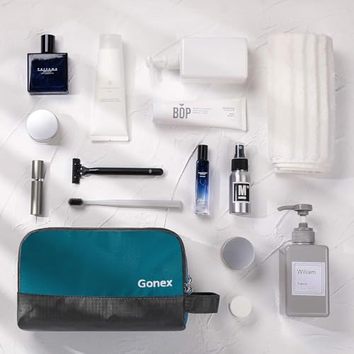 Gonex Travel Toiletry Bag Nylon, Shaving Bag Toiletry Organizer Peacock Green - color: Peacock Green