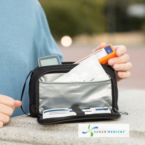 Sugar Medical Insulated Insulin Pen Case Organizer with Ice Pack - color: Black