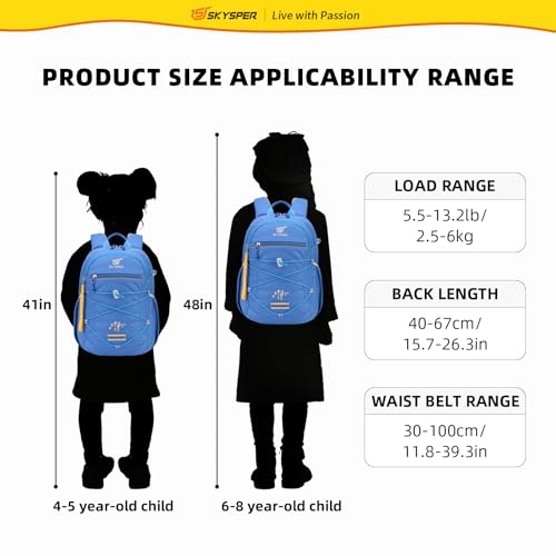 SKYSPER Kids Backpack 12L Children School Bag Child Boy Girl Pack Ages 4-8 for Traveling Day Trips Classes Camping(Blue) - color: Blue, size: Small