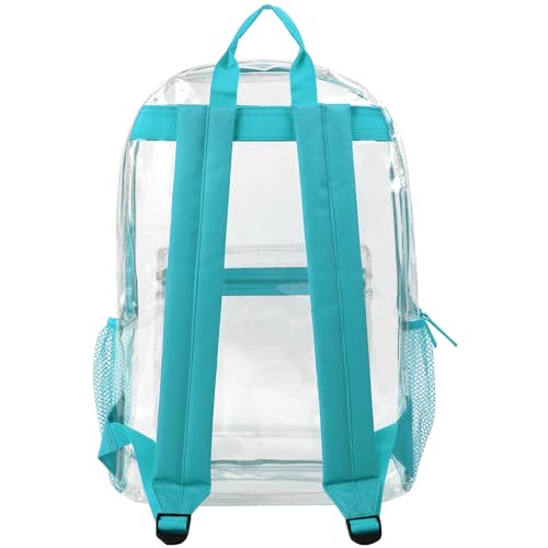 Trail maker Bulk Clear Backpacks Wholesale for School 24 Pack Clear Backpacks for Boys, Girls, School, Stadium, Travel - color: Turquoise Pack