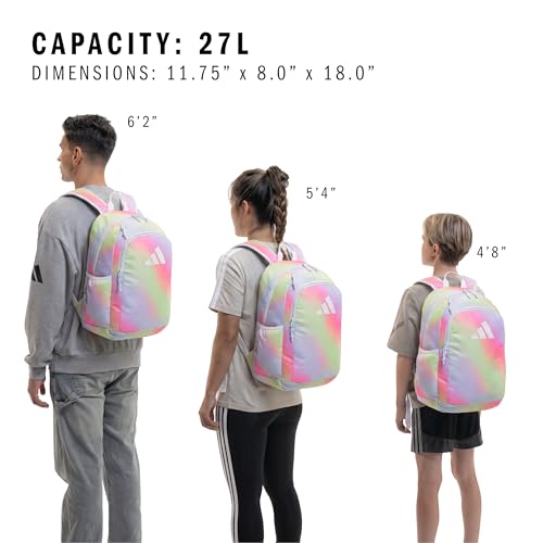 adidas Kids Affiliate Backpack – School Bag for Girls and Boys, 27L, Spray Gradient Pulse Lime/Crystal Sky Blue, OSFA - color: Spray Gradient Pulse Lime/Crystal Sky Blue