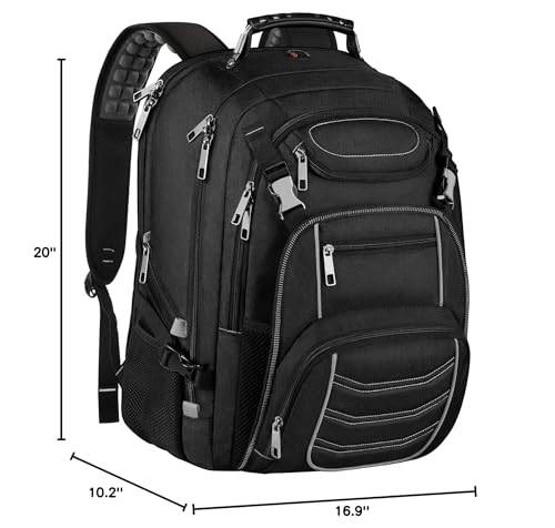 18.4 Laptop Backpack for Men, 60L Extra Large Gaming Laptops Backpack,TSA Friendly Flight Approved RFID Anti-Theft Pocket Heavy Duty Computer Bag Backbag,21.2*15.5*11.5 inch Grey - color: Rfid 18.4 Inch Grey