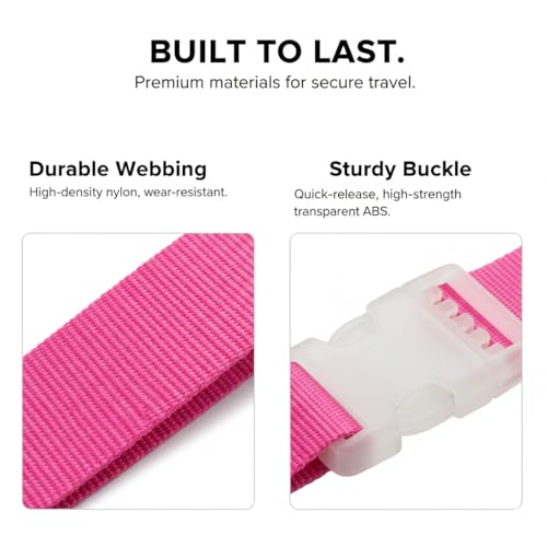 Luggage Strap 2 Pack, Adjustable Quick Release Buckle, Security Travel Strap for Suitcase and Backpack (Yellow) - color: Yellow