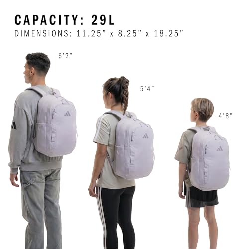 adidas Amplifier Backpack for Laptop, School and Gym, 28L, Frozen Purple/Silver Violet Purple/Regular, OSFA - color: Frozen Purple/Silver Violet Purple/Regular