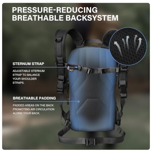 Mardingtop 15L Tactical MOLLE Hydration Backpack – Small Military Bag for Motorcycle, Hiking, Riding, Biking & EDC Daypack - color: Black