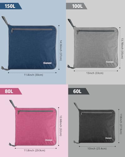 Gonex Large Foldable Travel Duffle Bag with Shoes Compartment, Packable Lightweight Water Repellent Duffel Bag for Camping Gym Weekender Bag - color: Dark Grey, size: 150L