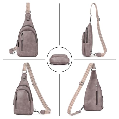 CLUCI Crossbody Bags for Women Men,Leather Sling Bag Cross Body Backpack for Woman Gifts for Women Birthday Unique - color: 0-6 Dark Purple