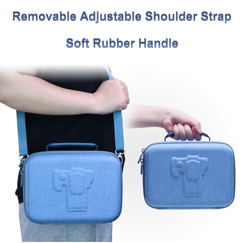 Camera Case Bag Compatible with Canon EOS Rebel T7/R50/R6 Mark II/R100/R50 V/T6/R8/R10/R5 Mark II/RP/R7/5D Mark IV/SL3/R5/T100 DSLR Camera, Len and Tripod with 4 Dividers and Shoulder Strap, Blue - color: Blue, size: Small