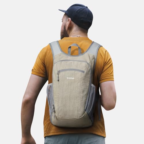G4Free 15L Hiking Daypack Lightweight Travel Backpack Packable Outdoor Casual Foldable Shoulder Bag (Beige) - color: Beige