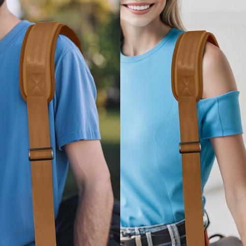 ZINZ 74" Shoulder Strap with Fixed Pad and Dual Balanced Buckles,Khaki - color: Khaki