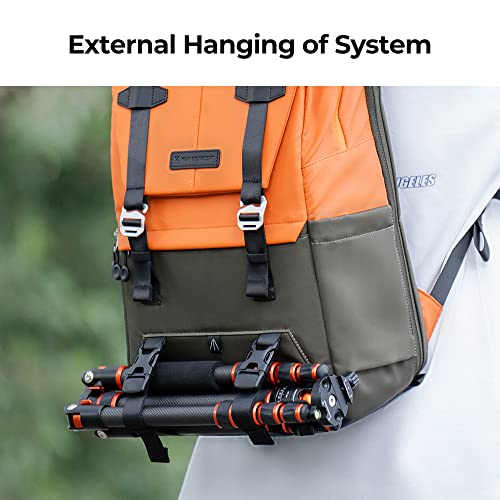 K&F CONCEPT Camera Backpack, Camera Bags for Photographers Large Capacity Camera Case with Raincover,15-15.6 Inch Laptop Compartment Compatible for Canon/Nikon/Sony/DJI Mavic Drone(Backpack 20L) - color: 04-orange