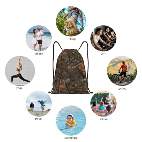 Gianlaima Camo Green Forest Drawstring Backpack Sport Gym Sack For Men Women - color: Black24