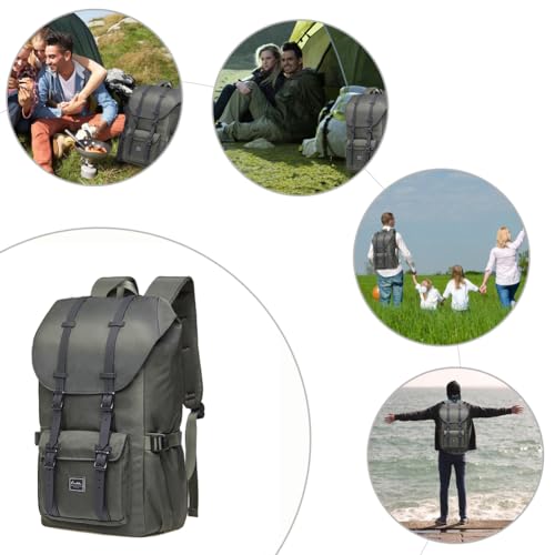 KAUKKO Travel Laptop Backpack Outdoor Rucksack Casual Backpack Fits 15.6"(Nylon Green) - color: Nylon Armygreen, size: Large