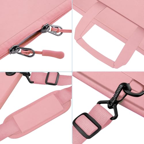 Hseok Laptop Shoulder Bag 15.6-16 inch Case,Water-Resistant Shockproof Computer Handbag with Small Case Compatible with MacBook Pro/Neo 16",Mac Air 15 M5, XPS 15/16 and most 15.6-16 PC,Pink - color: Pink, size: 15.6-16"